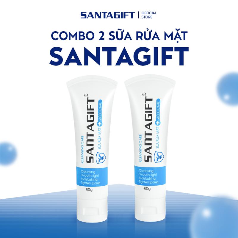 Combo 2 Sữa Rửa Mặt Gamma Santagift Dưỡng Ẩm Làm Sáng Da 80g - 2SRM