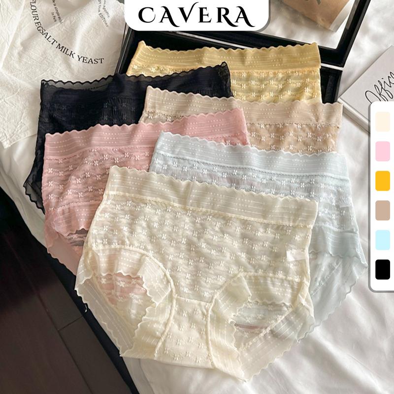  Quần Lót Ren Hoa Nữ Cạp Cao Tôn Dáng Màu Xinh Quần Chip Mềm Thoáng Mát Chống Hằn Cộm CAVERA -- VNL5505 