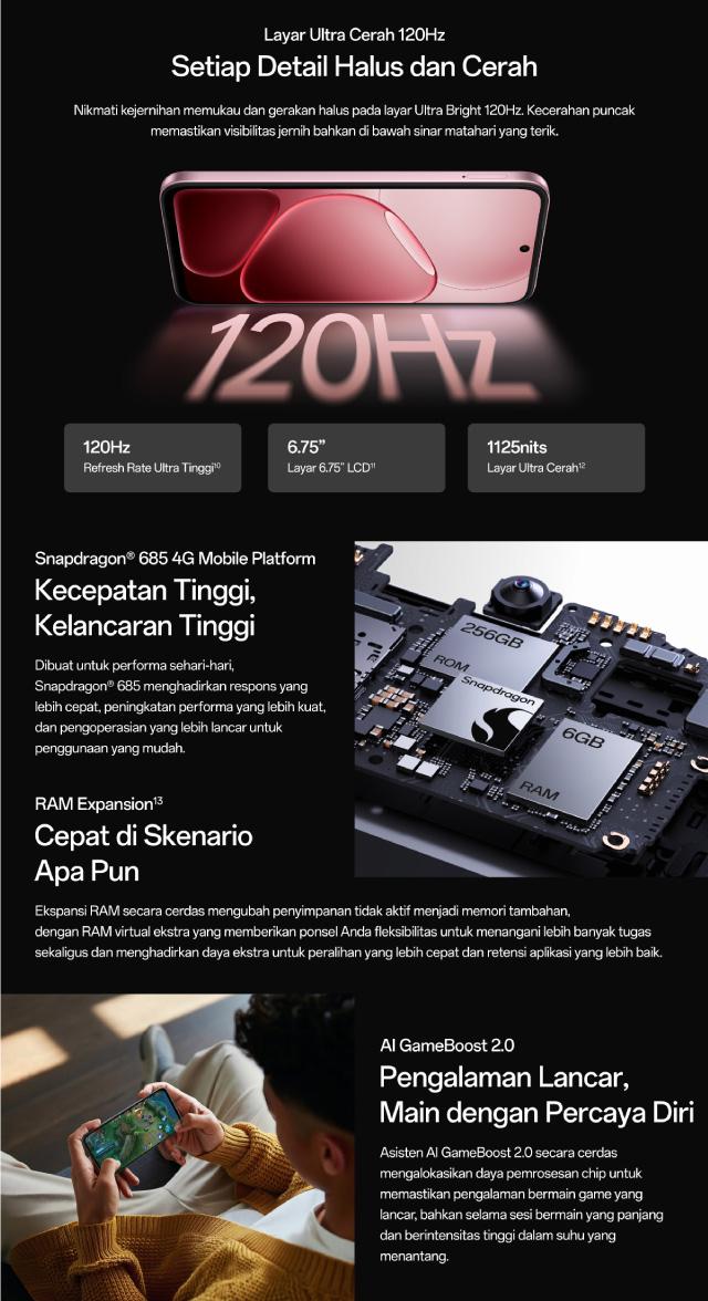 OPPO A6 6GB/128GB & 6GB/256GB Smartphone [Pengisian Cepat SUPERVOOC 45W, Tahan Air dan Debu IP69, Kamera Ultra Jernih 50MP]