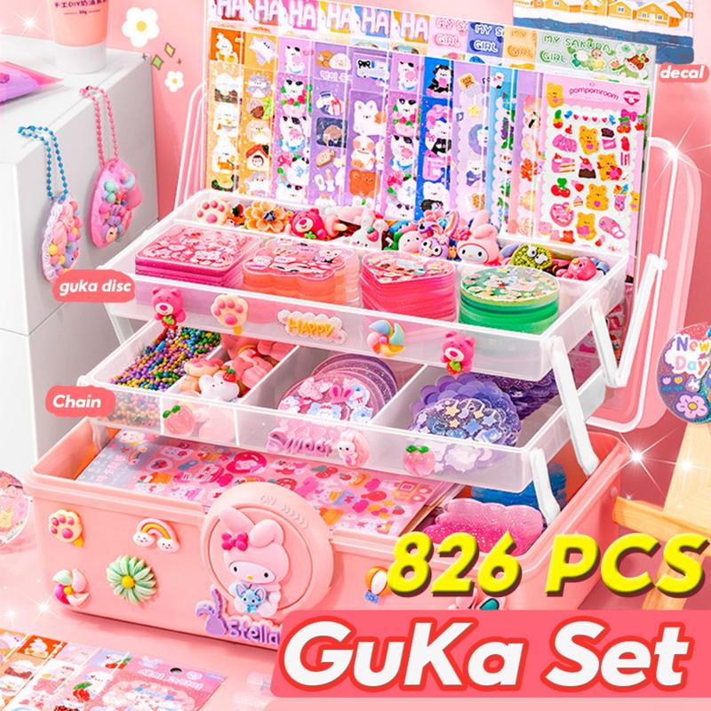 826 PCS Cream Guka Guka Set Sticker Guka Kids Keychain DIY Goo - TikTok ...