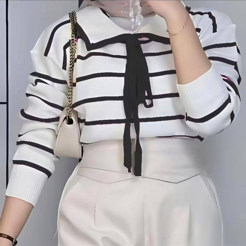Product Introduction of BAJU RAJUT WANITA TANGAN PANJANG KERAH PITA LUCU STRIP KNIT / ATASAN BAJU SWEATER RAJUT KOREAN STYLE 22