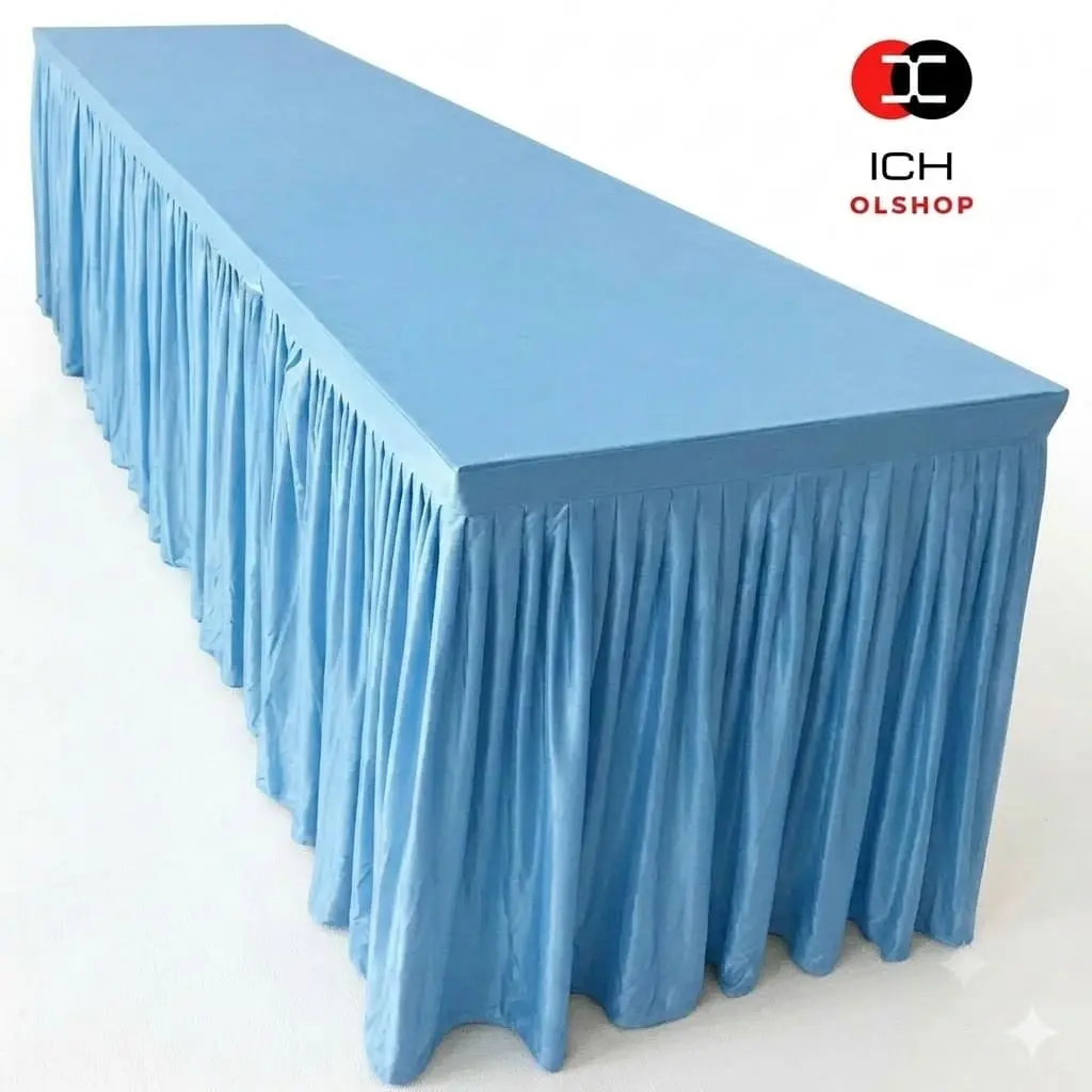 Taplak Meja Prasmanan 200 x 80 x 75 cm Habute Premium dengan Tenunan Berumbai