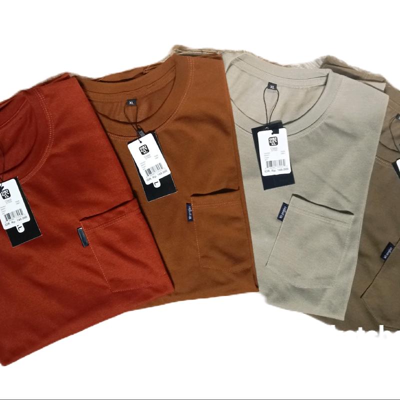 4pcs 100rb kaos poket kaos kantong depan kaos pria wanita Variasi Oblong Polos Baju 3
