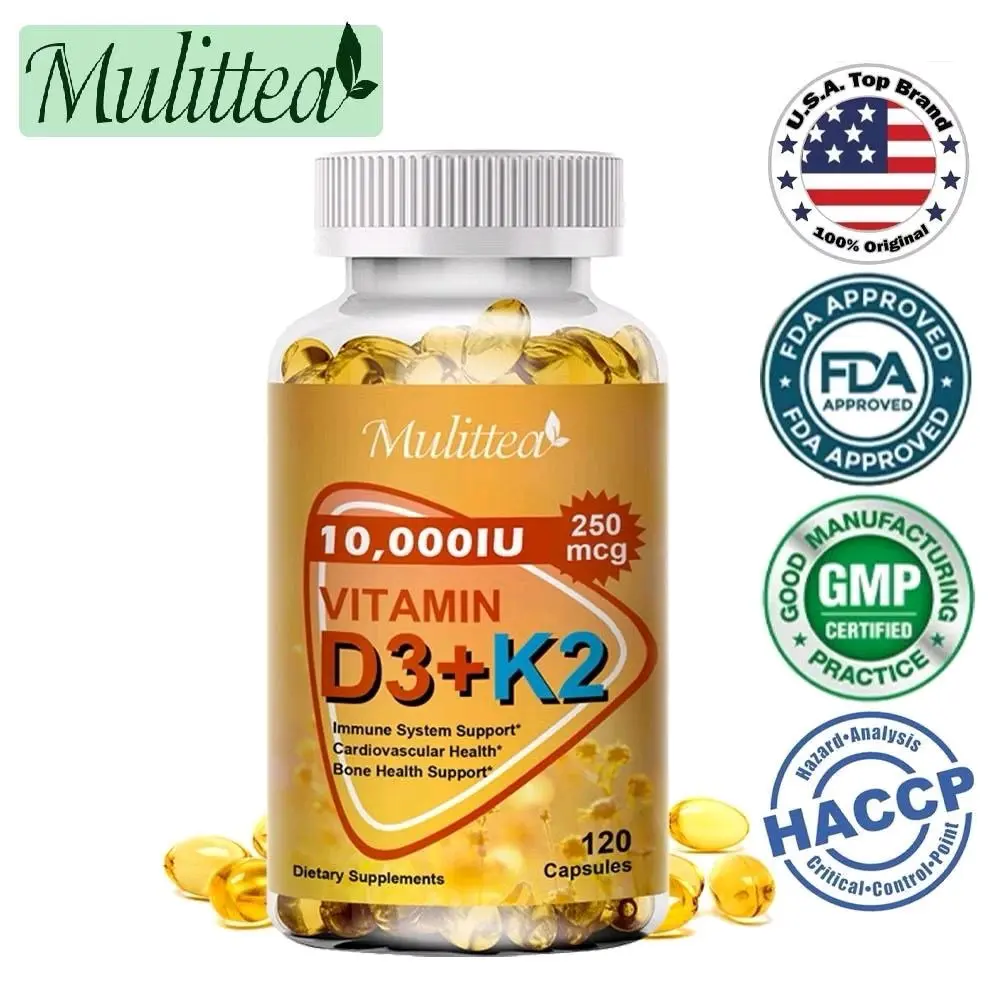 PROMO - Vitamin D3 + K2  10,000 UI 120 Pcs Original Untuk Kesehatan Calsium Tulang & Sendi Lansia Peninggi Kalsium