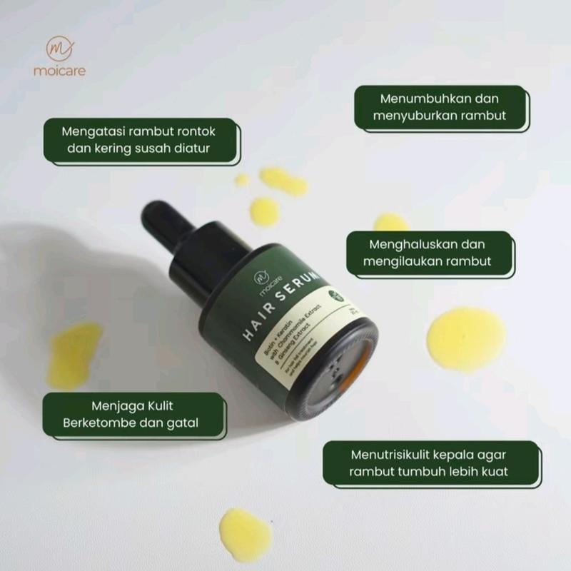 Moicare Hair Serum - Anti Hair Fall Treatment With Biotin Keratin Ginseng Chammomile Extract Mengatasi Rambut Kering & Rontok Mengkilaukan Menyuburkan Menghaluskan Rambut Perawatan Haircare 0