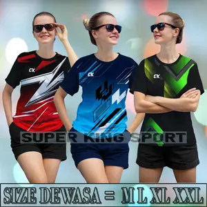 Kaos Olahraga Wanita olahraga Baju Wanita Kaos Volly Badminton Sepakbola Futsal Yoga senam aerobic Regular M Jersey jersey  persib baju  voli jersey  singlet