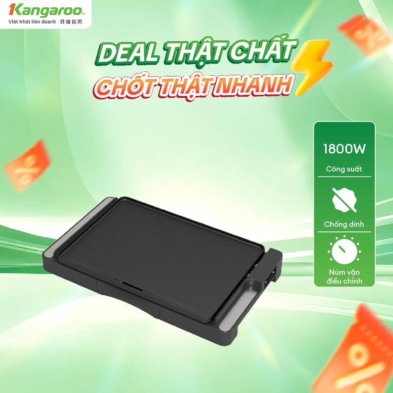 KG18EG3 | Bếp nướng điện Kangaroo - không khói, nướng nhanh, công suất cao 1800W