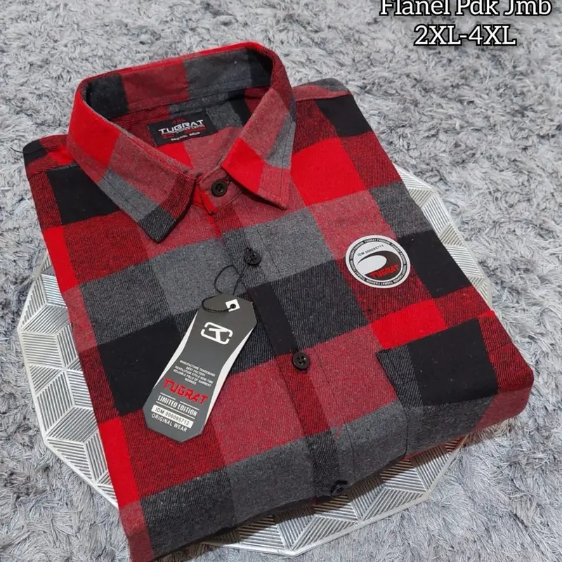 KEMEJA FLANEL JUMBO SIZE 2XL 3XL 4XL PRIA LENGAN PENDEK /PRIA MOTIF KOTAK KOTAK LENGAN PENDEK KUALITAS PREMIUM Distro Panjang 3