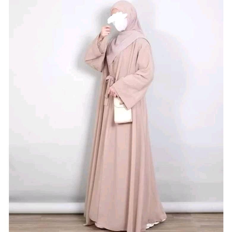 Product Introduction of Set Gamis Salwa Abaya 2in1 Gamis Dan Outer Bahan Ceruty Babydoll Gamis Muslimah Terbaru Kekinian By You Glow Fashion 12