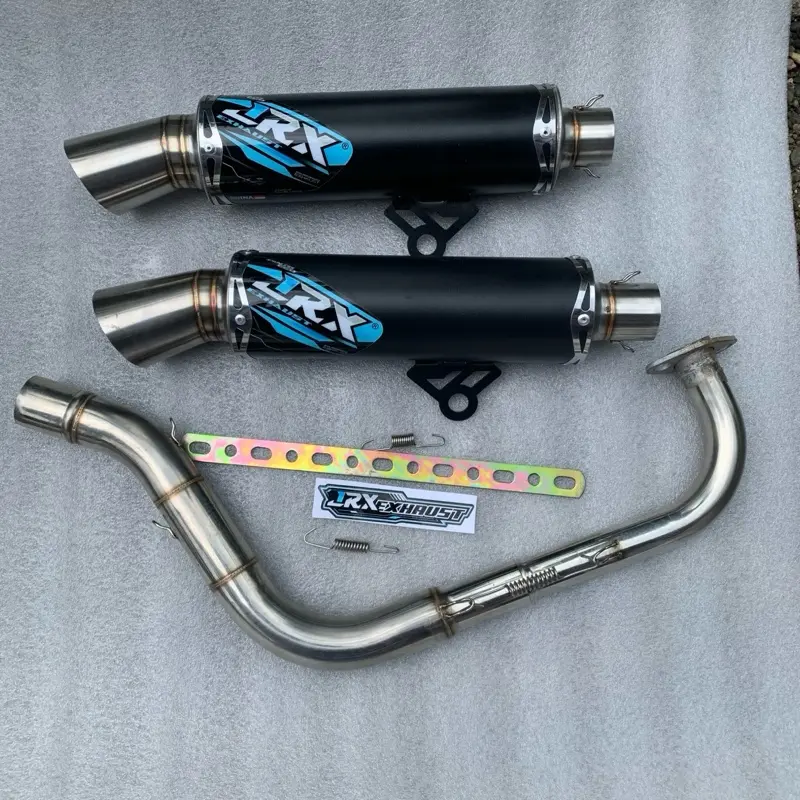 KNALPOT ORIGINAL JRX EXHAUST V4 TYPE SAMLONG FINISHING BLACK COUTING UNTUK SEMUA MOTOR METIK 0
