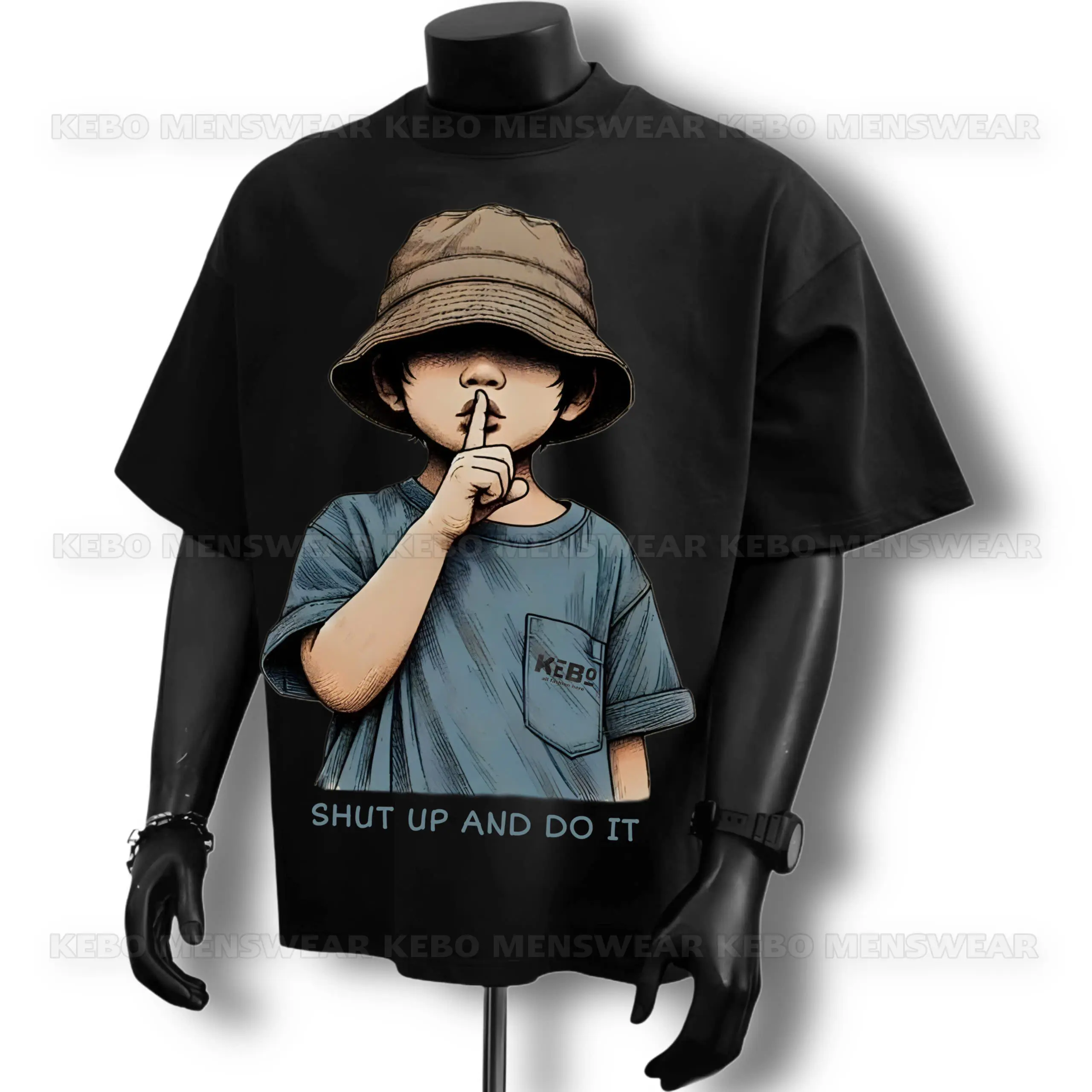 Áo Thun Nam Nữ KEBO Menswear Cotton 4 Chiều Phông Basic Cổ Tròn Top MŨ NÂU Si