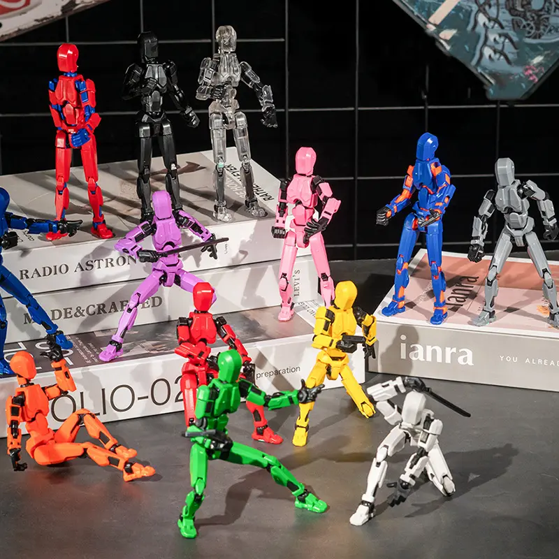 YKO Dummy Action Figure Cetak boneka Manekin Cetak 3D Action Figure Mainan Pergeseran Bentuk Bergerak Multi-Sendi 1