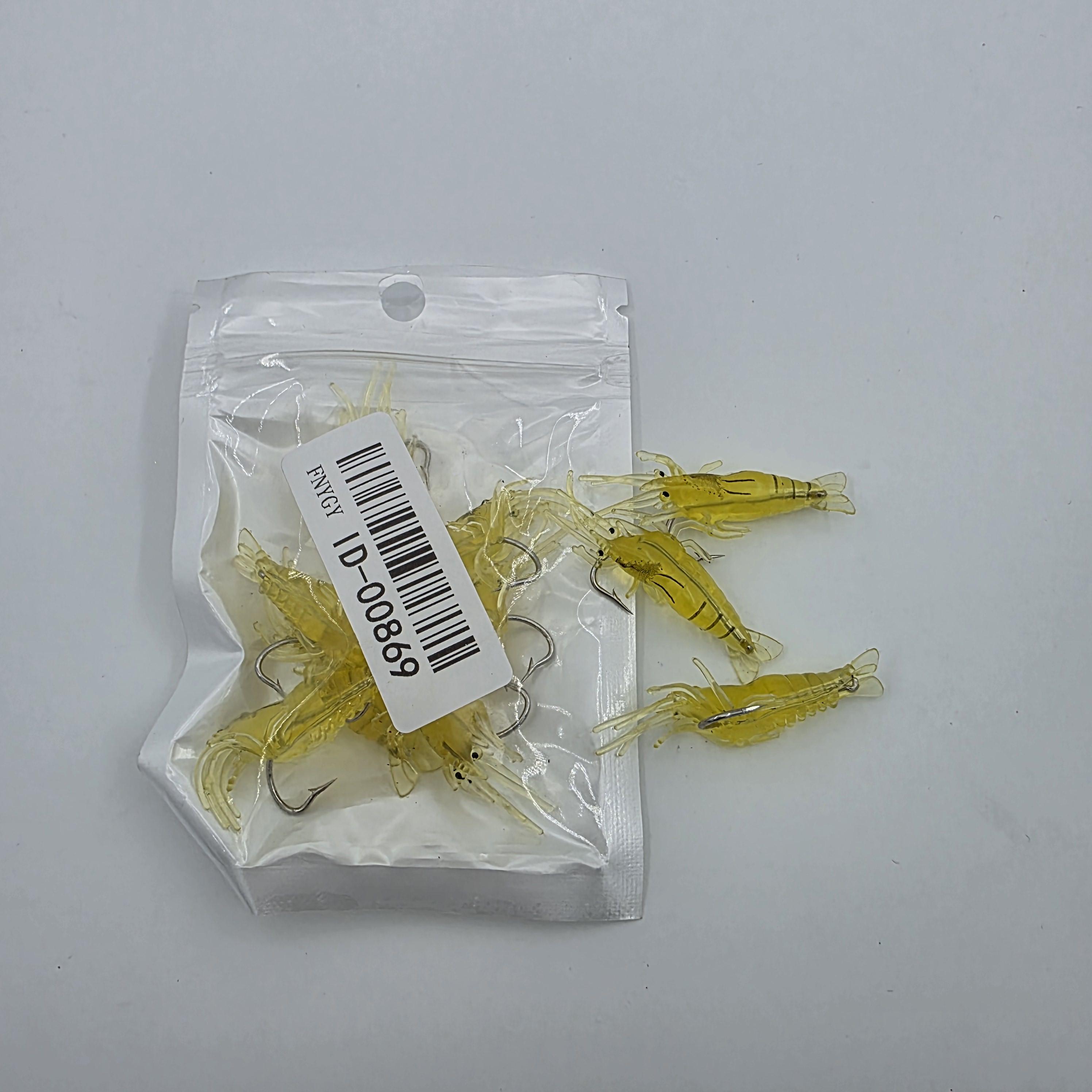 10Pcs Soft Lure Umpan Udang Tiruan 4cm Bahan Silikon Lembut Dengan Kail Stainless Bercahaya untuk Pancing Laut dan Air Tawar Tahan Gigitan Kualitas Premium Ready Stock COD Cepat Kirim Garansi Produk Original