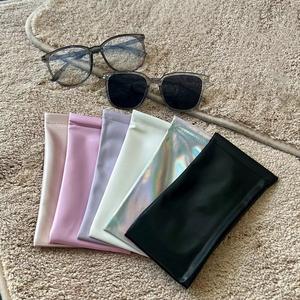 Fashion Sight Eyewear Accessories Leather Bag 2 For Spectacle and Sunglasses Kaca Mata Spek Spec Colourful Chrome Glossy Color