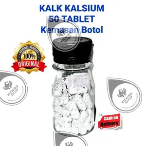 KALK Ecer Botol 50Tablet CALSIUM KALSIUM MURAH Nutrisi Tulang Ayam Kucing Anjing