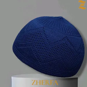 Zherfa Peci Rajut Mercan Amar Bahan Polyester Ukuran Dewasa Kopiah Muslim Katun Tebal