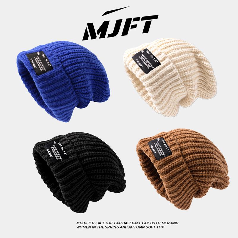 Mũ Len màu Đen MJFT thời trang thu đông Dành Cho Nữ Phong Cách Mới Mũ Ấm Thời Trang mũ lạnh mũ dệt kim hàn quốc cotton Hat unisex Cap nón