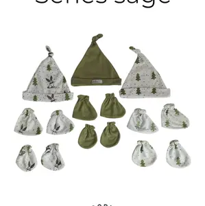 TABRIZ BABY 3 pcs topi set baby baru lahir Newborn sarung tangan sarung kaki cewek/cowok bisa 1an Bayi Popok