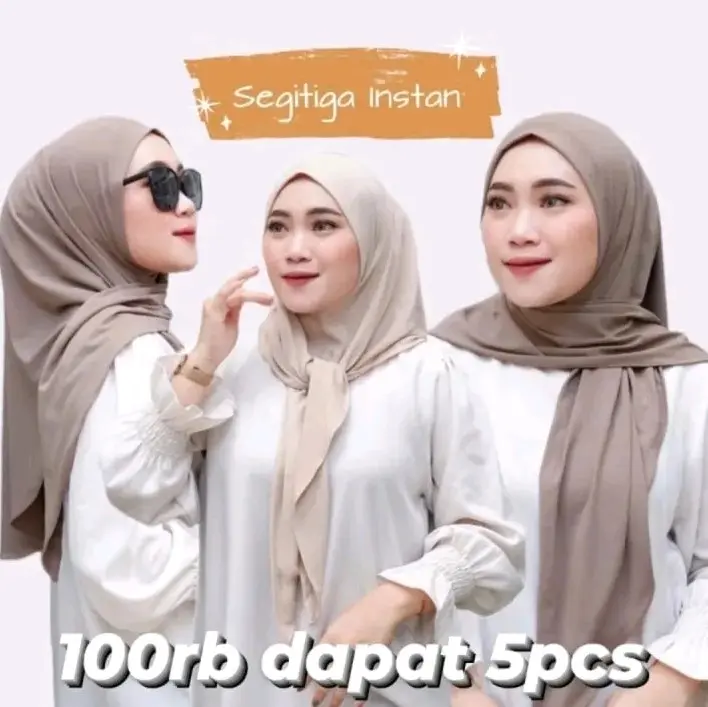 Hijab Segitiga Instan Jersey Premium 5pcs 100rb Muslim Kerudung Nyaman 0