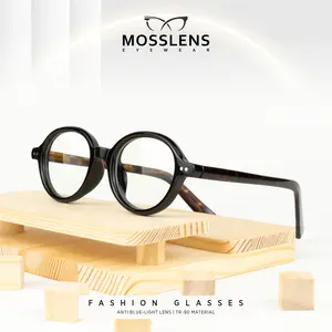 Mosslens Kacamata Anti Blue Light Photocromic Frame Oval Bahan Tr90 Fashion Wanita Pria 11324