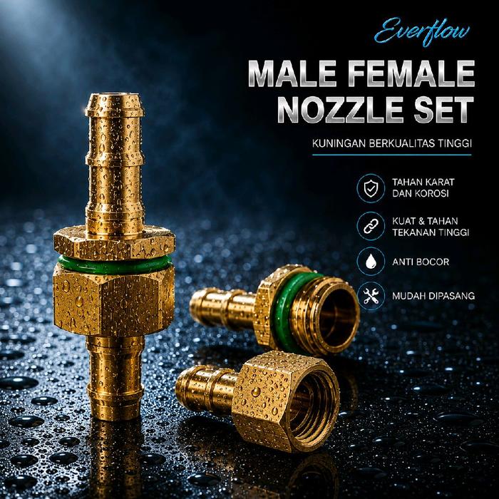 Gambar Nozzle Set / Nepel Sambungan Selang Kompresor Male-Female Kemanflex Set dari Keman Shop_NEW Kota Administrasi Jakarta Pusat Tokopedia