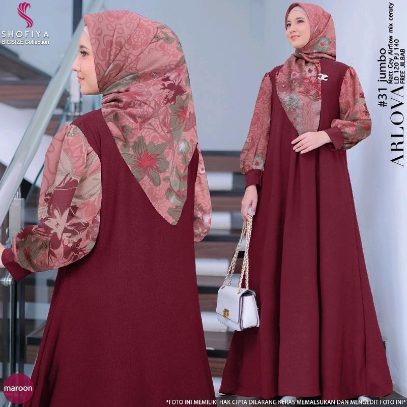 gamis wanita set hijab modis size jumbo arlova series 120 by shofiya kekinian Linen Kancing Airflow 3