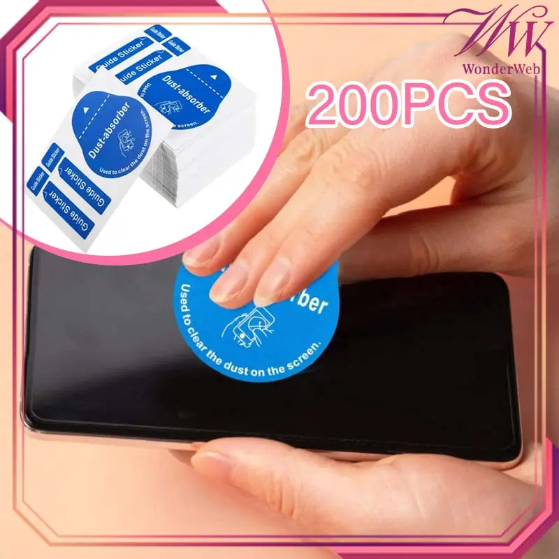 200pcs/Set Dust Absorber Sticker Stiker Pembersih Layar Hp Stiker Debu Hp Stiker Pengangkat Debu