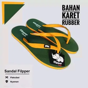 SANDAL JEPIT FILPPER PRIA DAN WANITA BAHAN KARET RUBBER LENTUR TIDAK LICIN