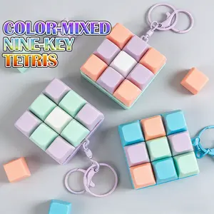 BITCBae Gantungan Kunci Fidget Keyboard 9 Gantungan Kunci Game Keyboard Jari Penghilang Stres