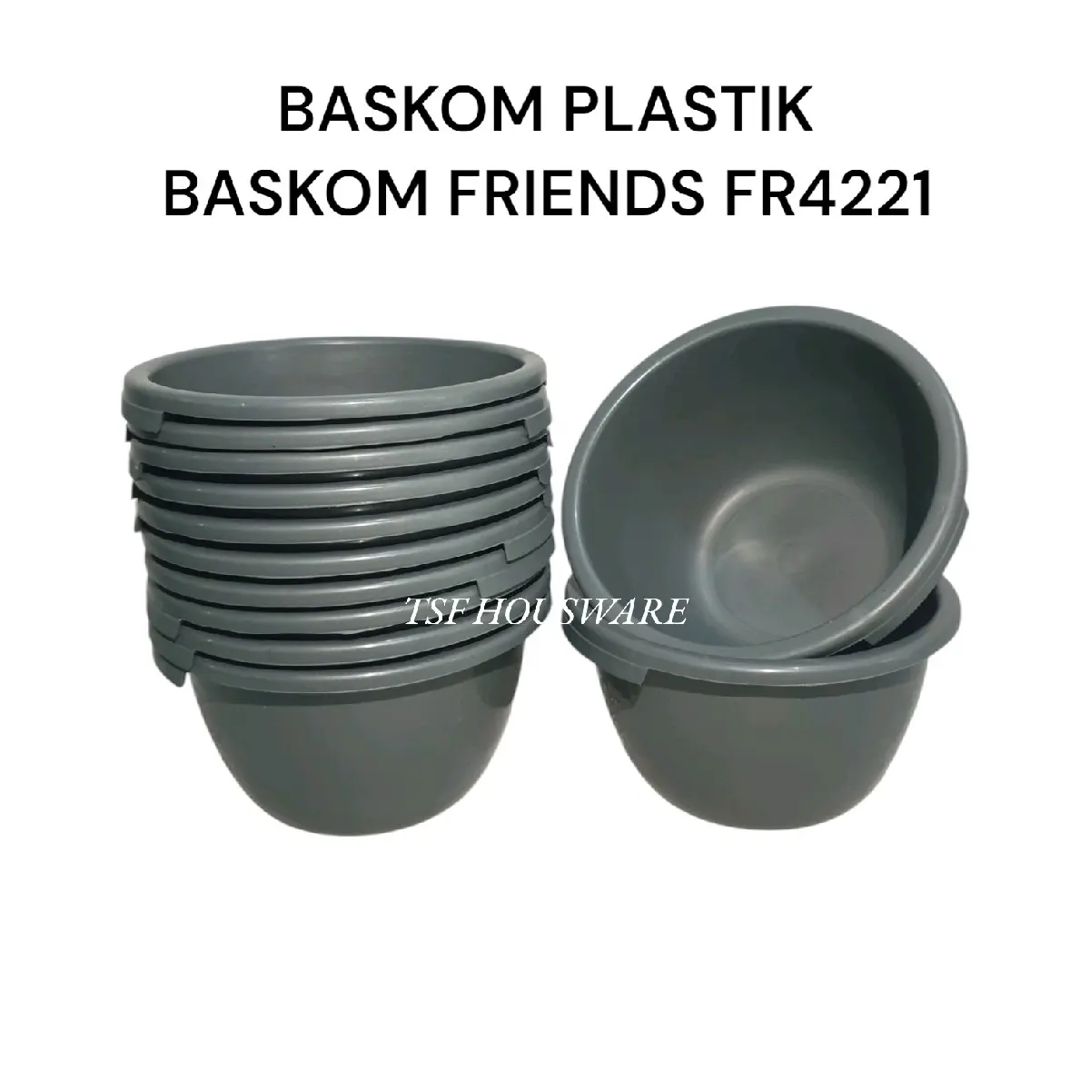 TSF (12 Pcs) Promo Baskom Kecil Abu Anti Pecah Tahan Lama Bahan Plastik Tebal Kuat Kokoh Berkualitas Terbaik Produk Original Murah Grosir Cod