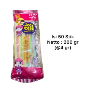 Permen Jelly Stick Panjang Jumbo 1 Pack (Isi 50 Stik) 200gr – Rasa Buah Jeli Kenyal & Segar | Jadoel_Snack