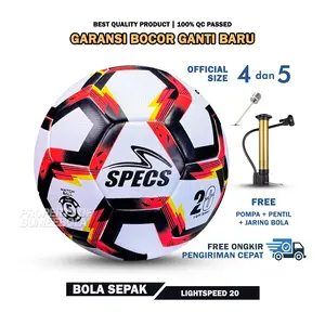 BOLA SEPAK Specs Lightspeed Size 4 dan 5 | 100% Real Pict | Bola Kaki | GRATIS PENTIL DAN JARING | Ball Outdoor Indoor