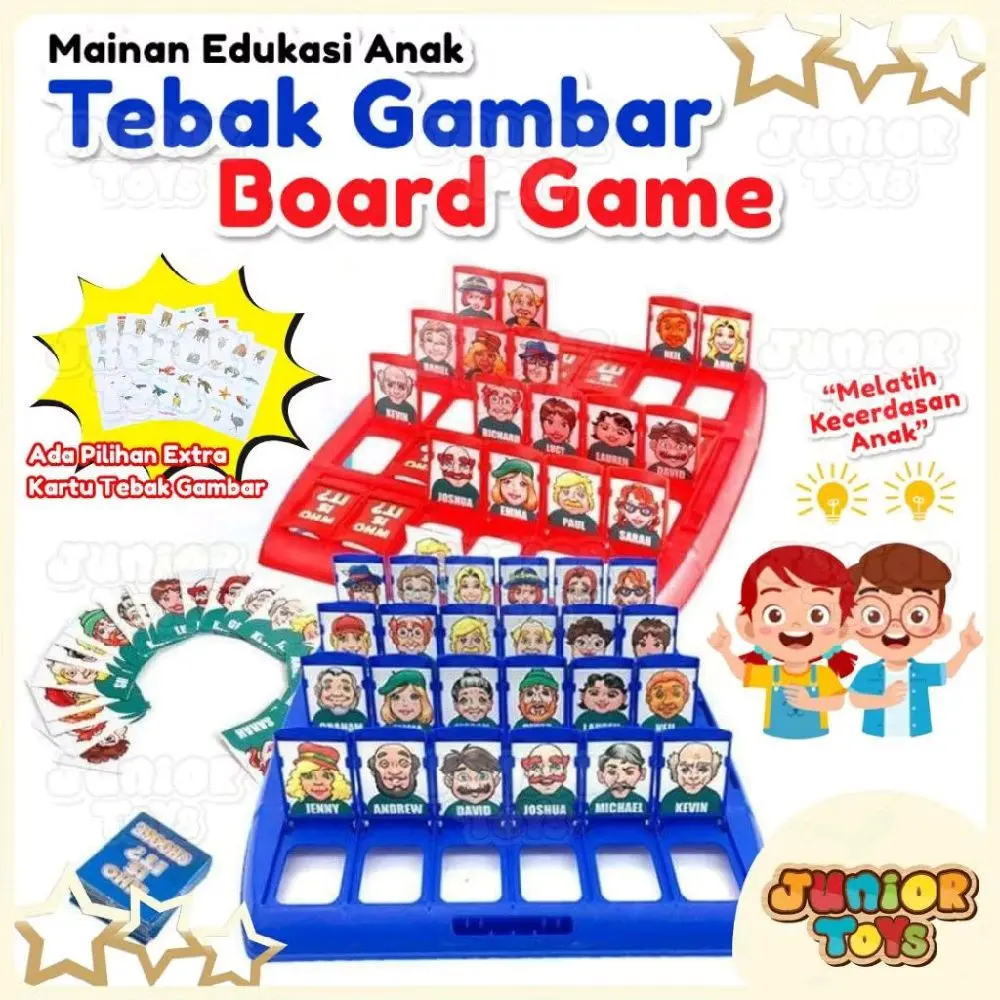 Mainan Anak Tebak Gambar Board Game  Who is it - Mainan Tebakan Gambar