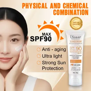 Disaar SPF 90 Sunscreen Badan Wajah UV Protection 40g 80g - Mengandung Filter UVA & UVB untuk Melindungi Kulit dari Paparan Sinar Matahari yang Berbahaya(SPF 90) Mengandung Vitamin C & Vitamin E  Memberikan Nutrisi pada Kulit Sunblock