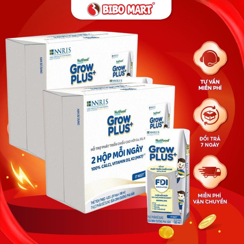 [COMBO 4 Thùng] Sữa bột pha sẵn GrowPLUS+ bạc 110ml/180ml Cho Bé - Bibo Mart