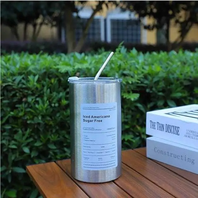 Cangkir Tumbler Mug 600ml Stainlees Free Sedotan Stainless Anti Tumpah Dan Tahan Lama Baja Gelas 2
