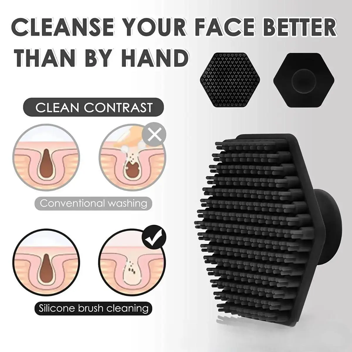 Men Facial Cleaning Scrubber Silicone Miniature Face Deep Clean Shave Massage Face Scrub Brush Bath Massager Skincare Comfort Cleansing