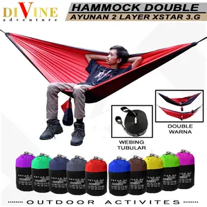 hammock double layer 2 warna XSTAR3G 270 x 150 cm ayunan tempat tidur gantung outdoor warna double