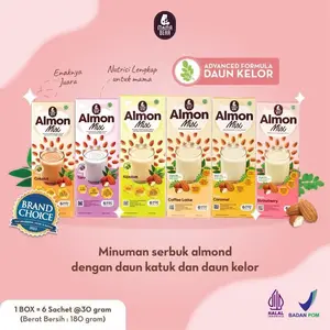 MAMABEAR Almon Mix 180gr | Mama Bear Susu Less Sugar | Susu Pelancar Asi | Asi Booster Peningkat Produksi Asi Susu Ibu Menyusui