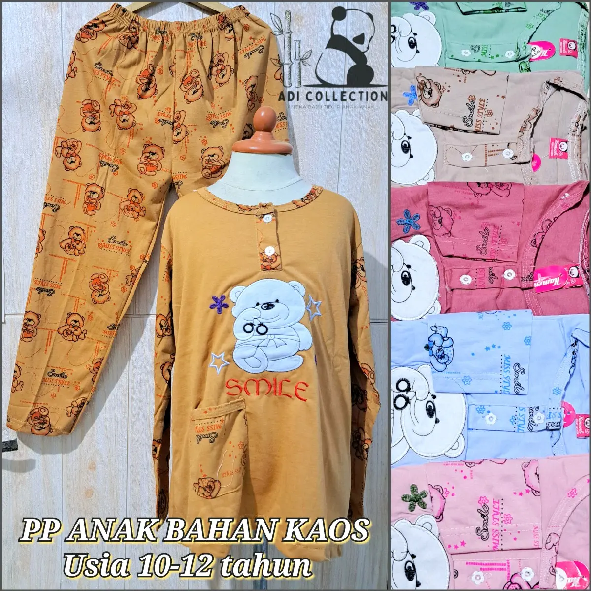 BAJU TIDUR ANAK UMUR 10 - 12 TAHUN / PIYAMA ANAK / BABYDOLL SETELAN LENGAN PANJANG CELANA PANJANG / ANAK TANGGUNG