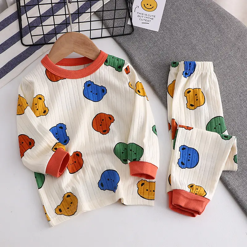 SET BAJU TIDUR ANAK BABY BEAR RAINBOW FULL PRINT