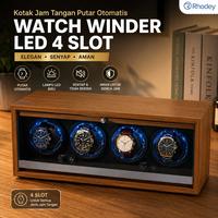 Gambar Rhodey Kotak Jam Tangan Putar Otomatis Watch Winder LED 4 Slot - SKW164-B dari Rhodey Official Store Kota Administrasi Jakarta Barat 2 Tokopedia