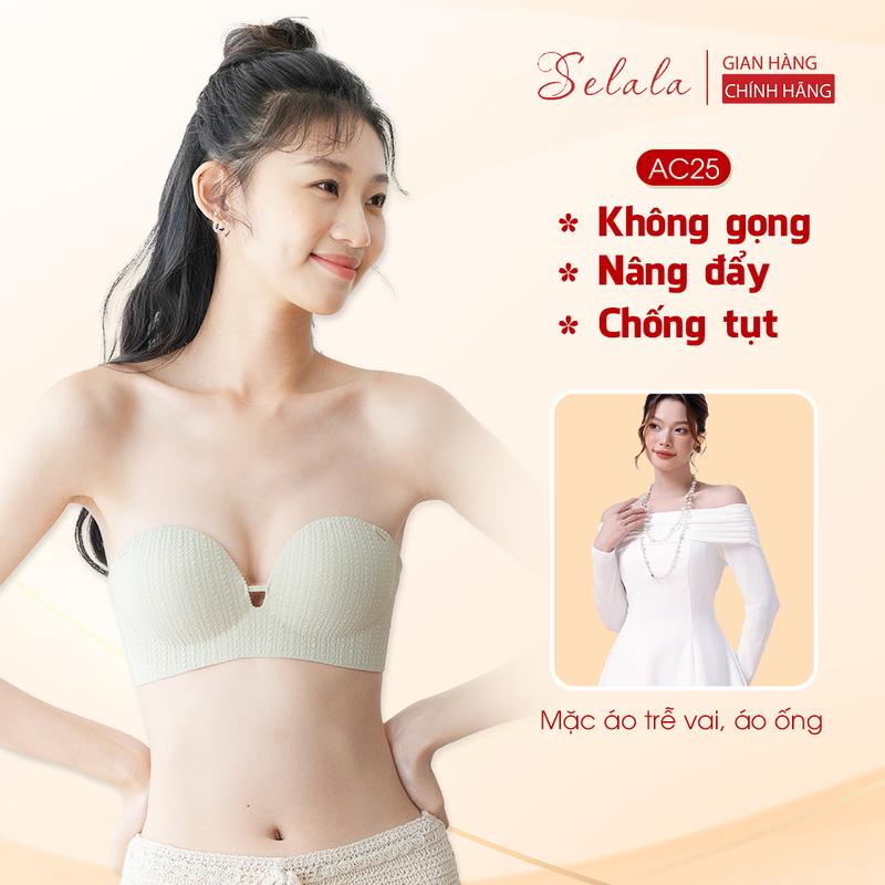 Áo Cúp Ngực Selala Đệm Dày 3cm Đệm Bàn Tay Nâng Đẩy Thiết Kế Dây Chống Tụt Nữ Cup AC25