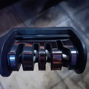 Knife Sharpener Utensil Alat Pengasah Pisau Dapur Hitam Pegangan Ergonomis 4 Tahap Asahan