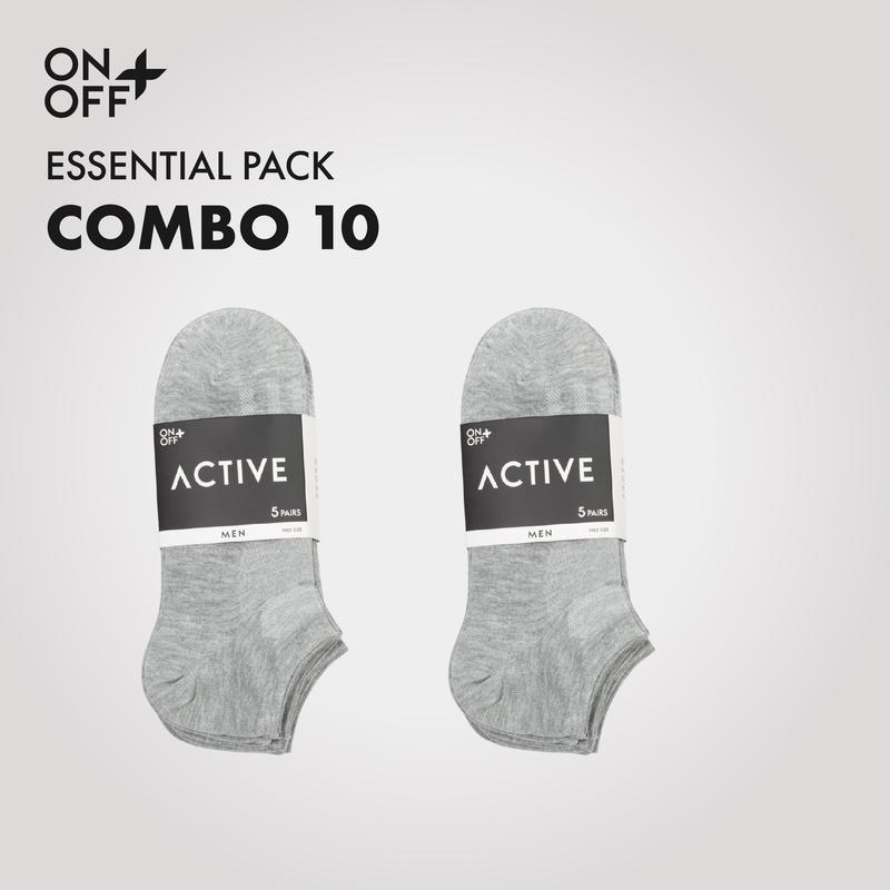 Pack 10 đôi tất nam cotton mỏng nhẹ mùa hè không cổ - ONOFF 18AP23A005