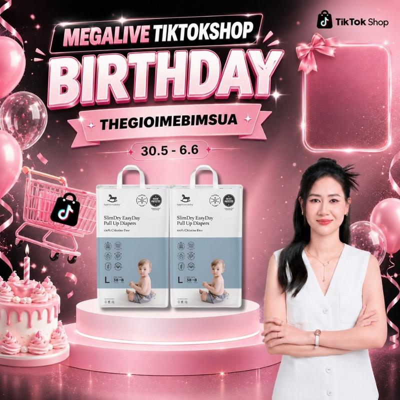Thùng Bỉm Ngày Applecrumby 2 Bịch Slimdry Easyday Mega Full Size Thoải Mái Và…