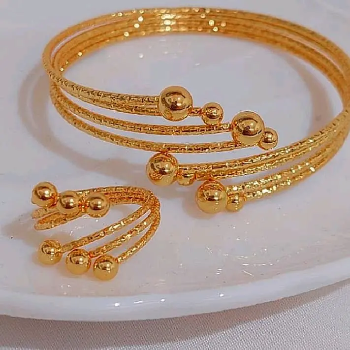 GELANG FREE CINCIN SENADA TITANIUM DEWASA TERBARU GOLD TEBAL Aksesoris
