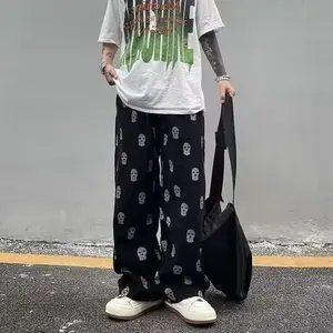 celana corduroy pria celana pria baggy pants cowok celana korduroy pria celana olahraga Unisex Celana Y2k celana panjang pria olahraga Tartan Kotak Hitam Dewasa Celana Panjang baggy  pants vintage