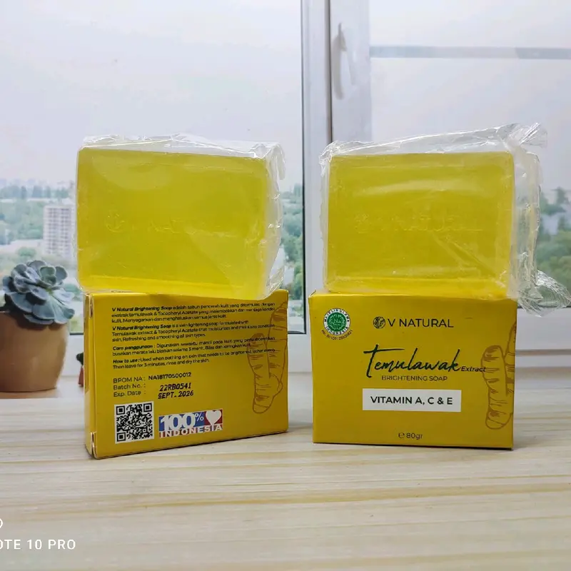 Sabun V Natural Temulawak Extrak Brightening soap 80g 3