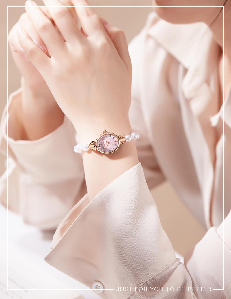 Product Introduction of REBIRTH Jam Tangan Wanita Gelang Anti Air Original Korea Elgant Model Tali Mutiara Jam Tangan Cewek   REL0136 9